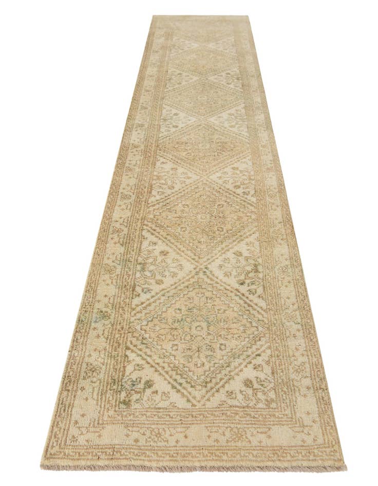 Detail image of 2' 5 x 12' 9 Hand Knotted Oushak Wool Runner Rug
