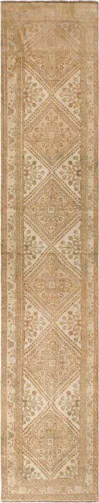 2' 5 x 12' 9 Hand Knotted Oushak Wool Runner Rug