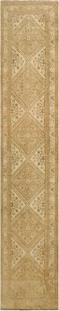 2' 5 x 12' 9 Hand Knotted Oushak Wool Runner Rug