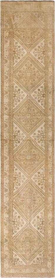 Detail image of 2' 5 x 12' 9 Hand Knotted Oushak Wool Runner Rug