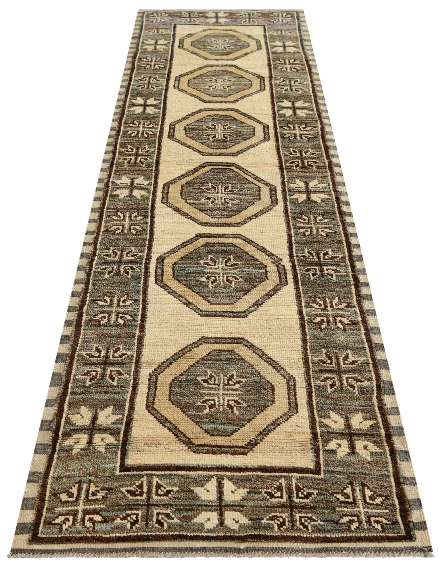 2' 9 x 9' 8 Hand Knotted Oushak Wool Runner Rug