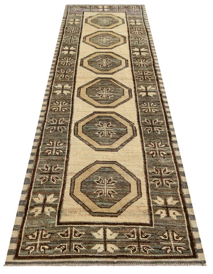 Detail image of 2' 9 x 9' 8 Hand Knotted Oushak Wool Runner Rug