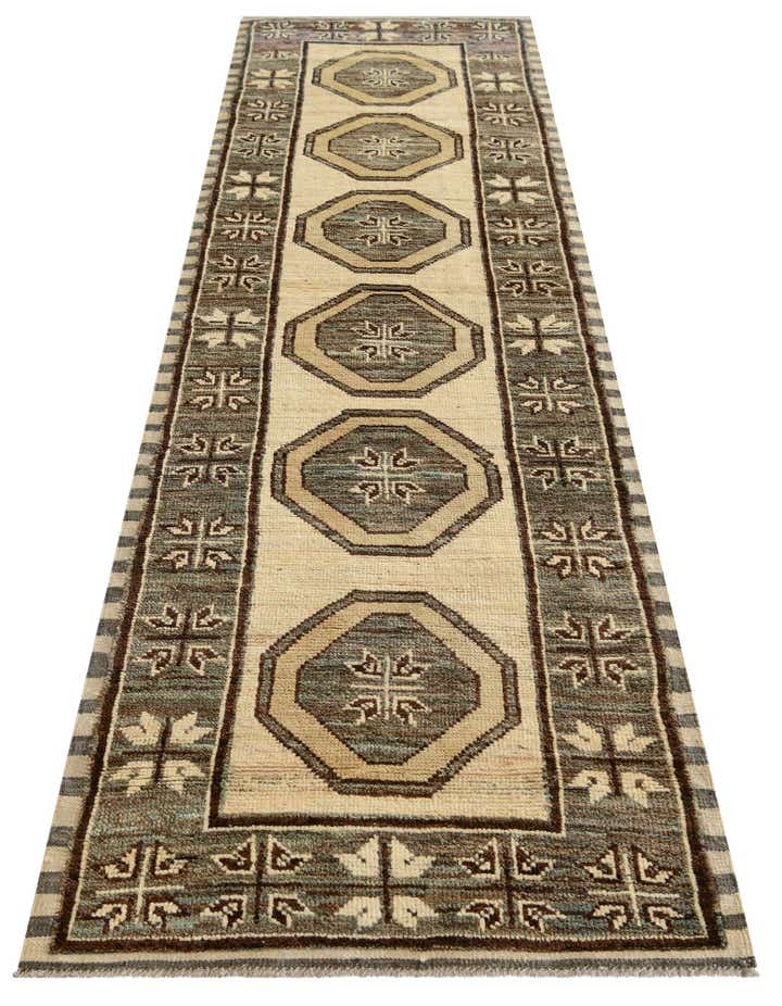2' 9 x 9' 8 Hand Knotted Oushak Wool Runner Rug
