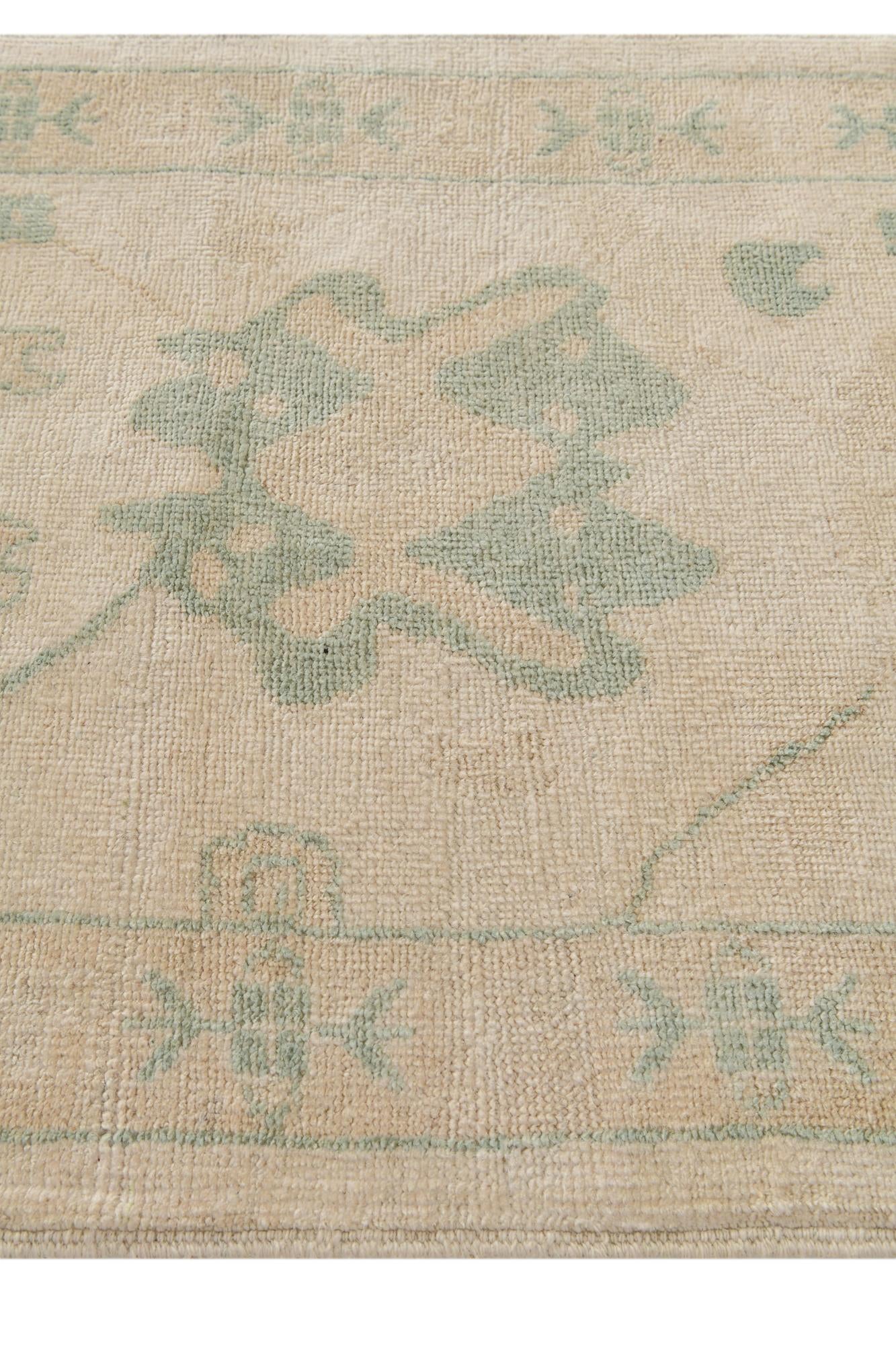 2' 9 x 9' 9 Hand Knotted Oushak Wool Runner Rug