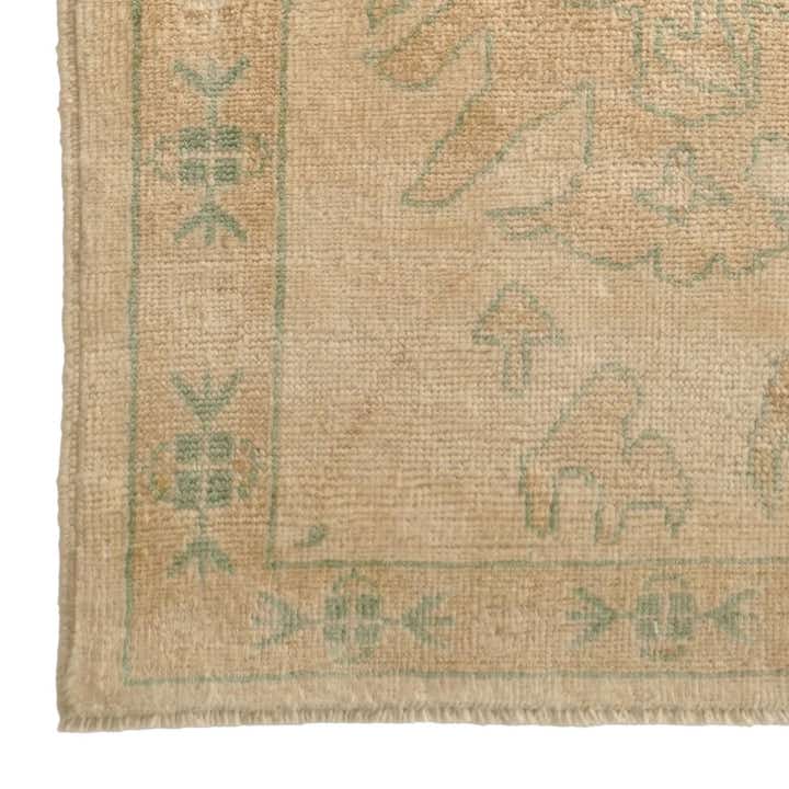 2' 9 x 9' 9 Hand Knotted Oushak Wool Runner Rug