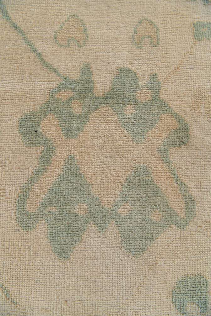 2' 9 x 9' 9 Hand Knotted Oushak Wool Runner Rug