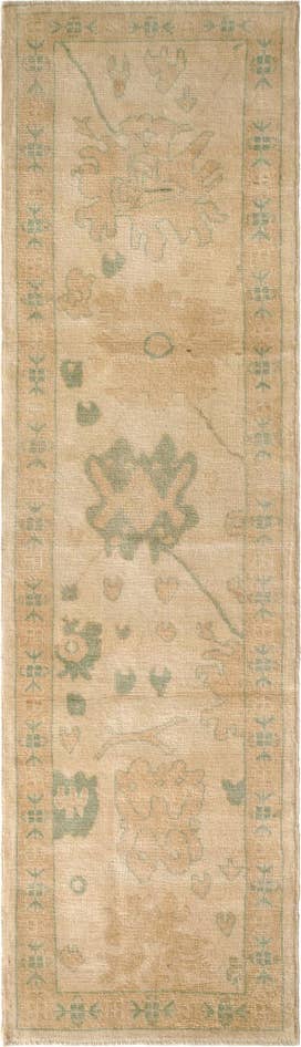 Detail image of 2' 9 x 9' 9 Hand Knotted Oushak Wool Runner Rug