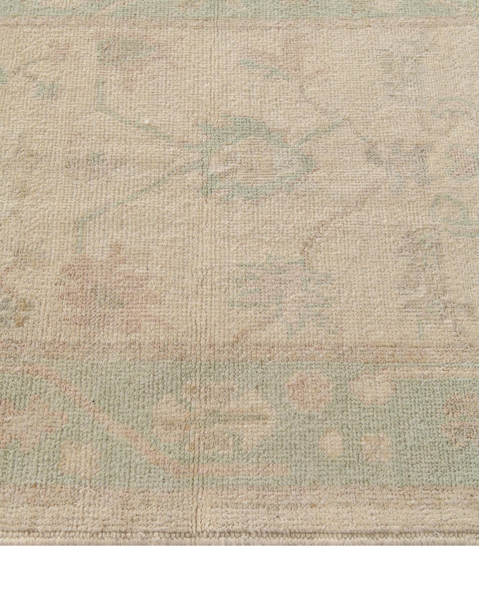 2' 9 x 11' 8 Hand Knotted Oushak Wool Runner Rug