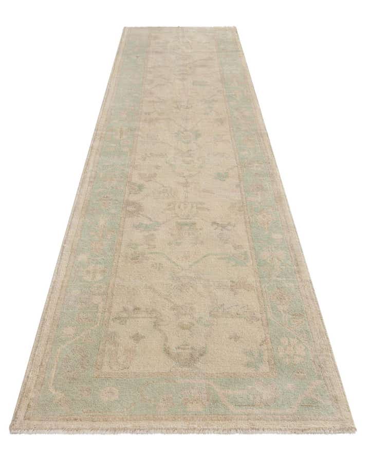 2' 9 x 11' 8 Hand Knotted Oushak Wool Runner Rug