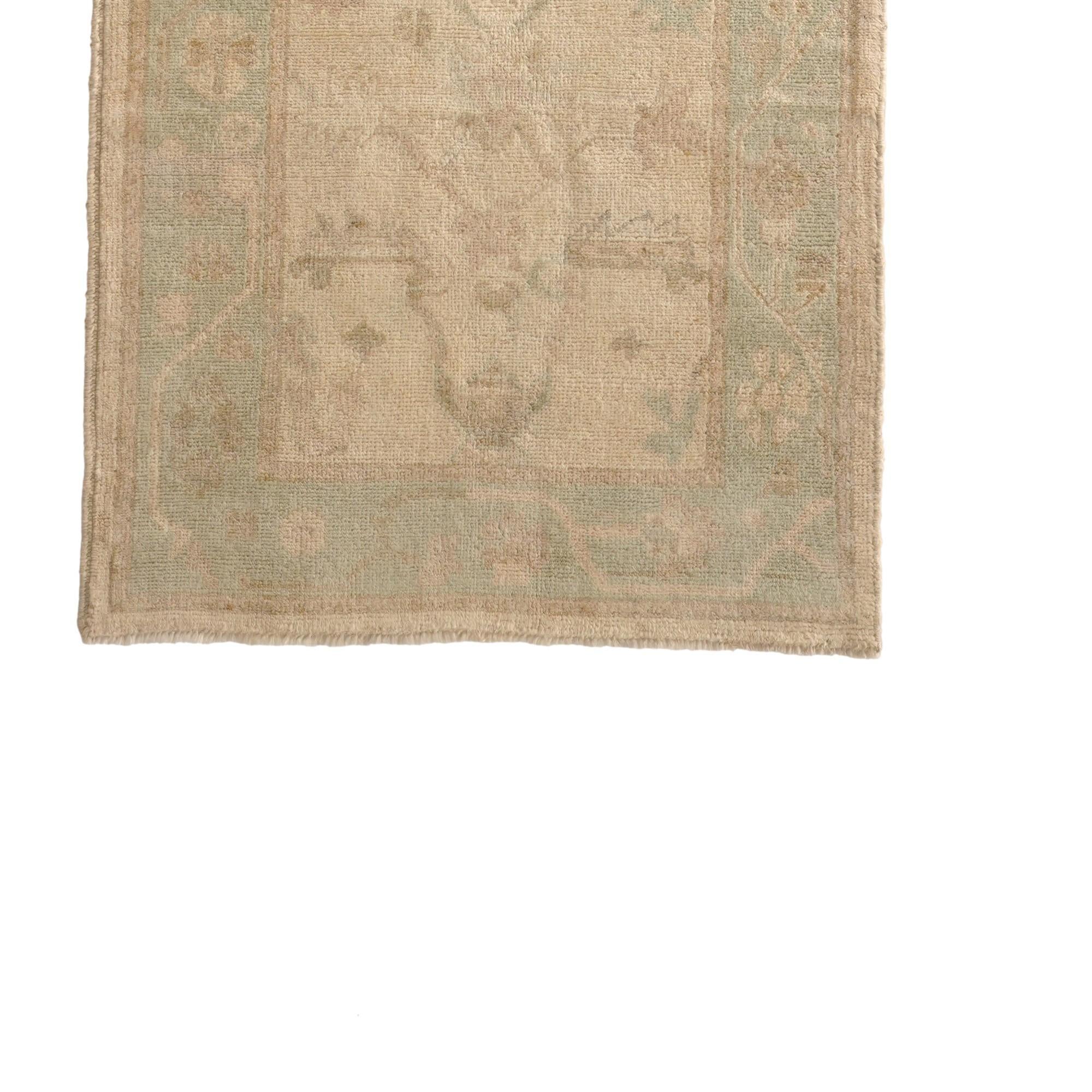 2' 9 x 11' 8 Hand Knotted Oushak Wool Runner Rug