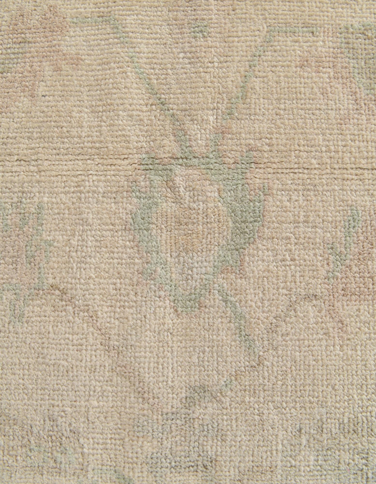 2' 9 x 11' 8 Hand Knotted Oushak Wool Runner Rug