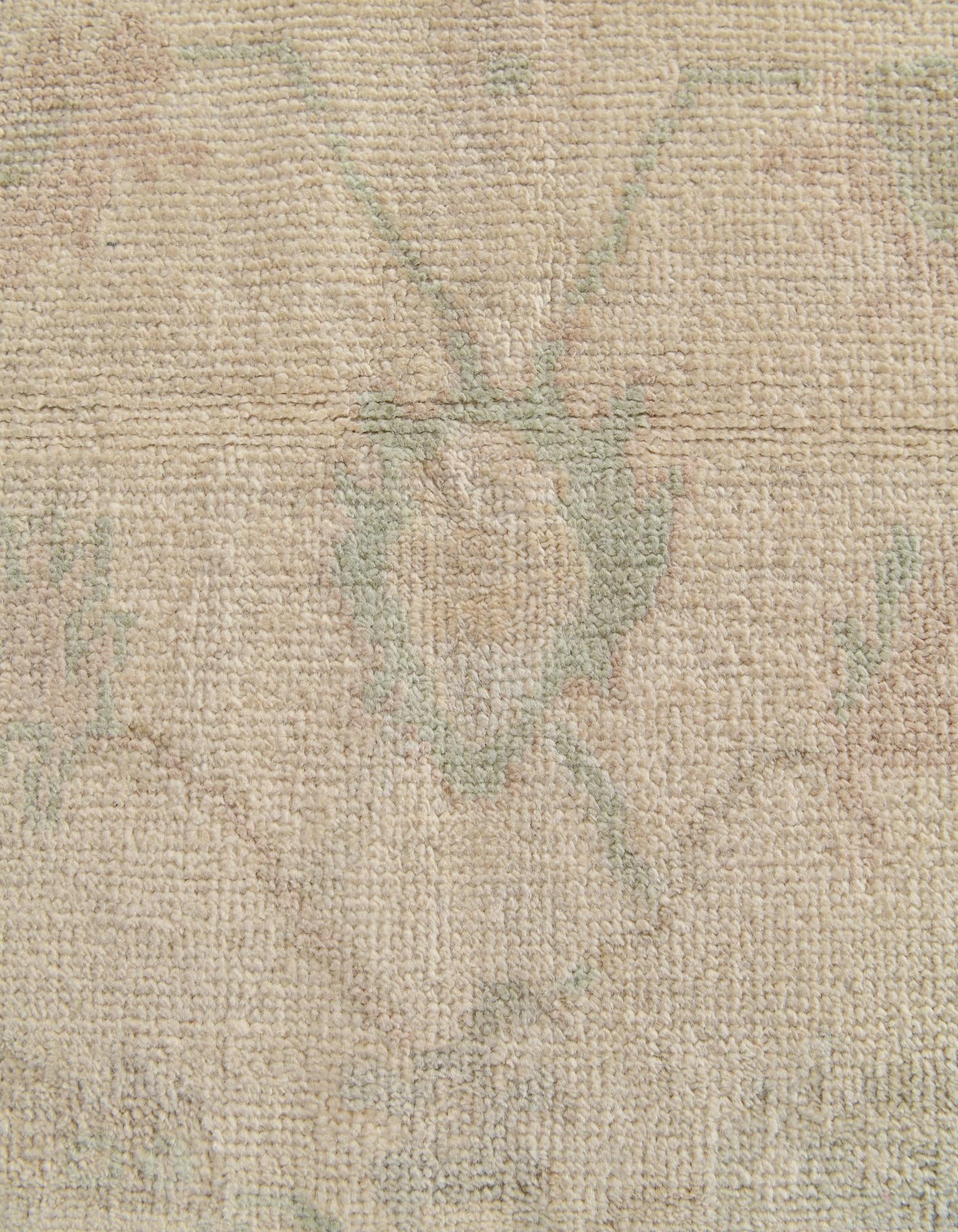 2' 9 x 11' 8 Hand Knotted Oushak Wool Runner Rug