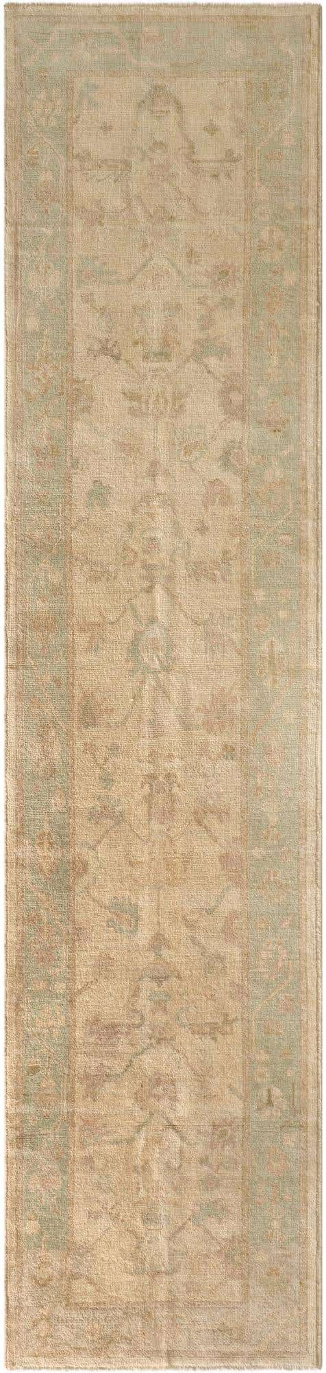 2' 9 x 11' 8 Hand Knotted Oushak Wool Runner Rug
