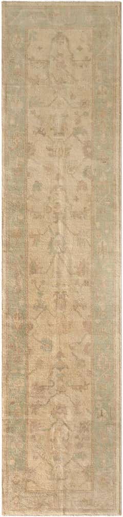 2' 9 x 11' 8 Hand Knotted Oushak Wool Runner Rug