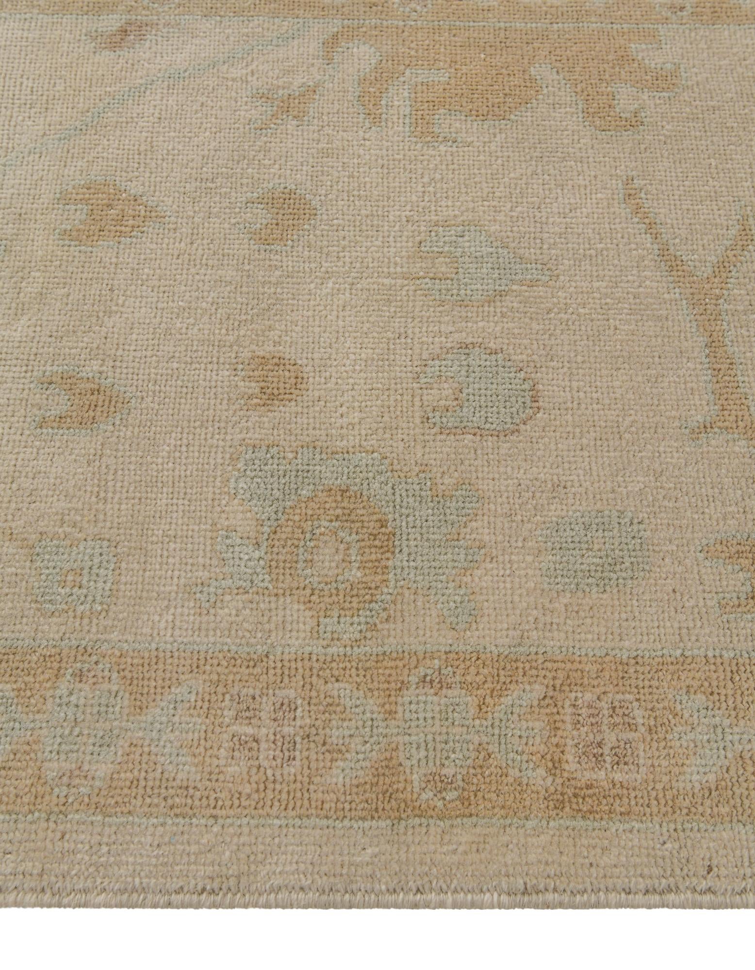 2' 8 x 11' 8 Hand Knotted Oushak Wool Runner Rug