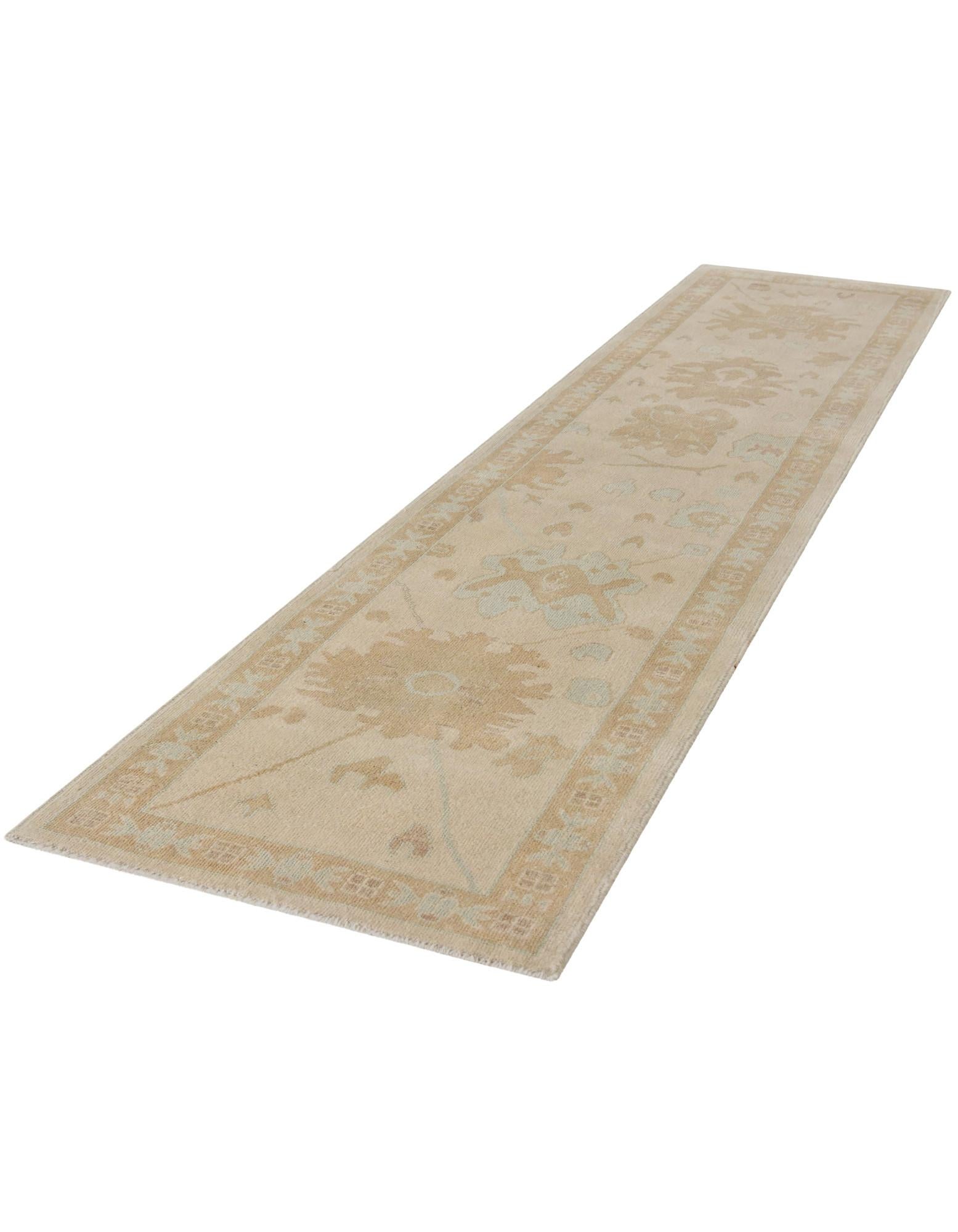 2' 8 x 11' 8 Hand Knotted Oushak Wool Runner Rug