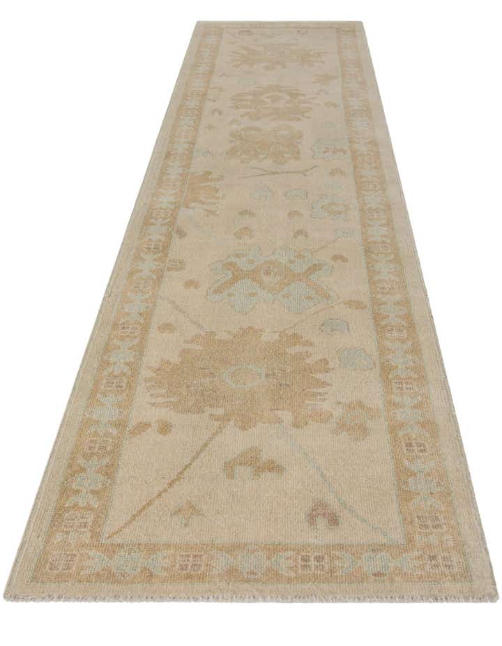 2' 8 x 11' 8 Hand Knotted Oushak Wool Runner Rug