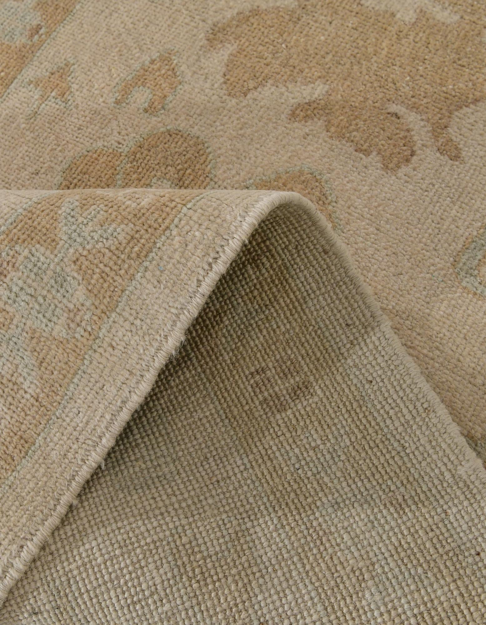 2' 8 x 11' 8 Hand Knotted Oushak Wool Runner Rug