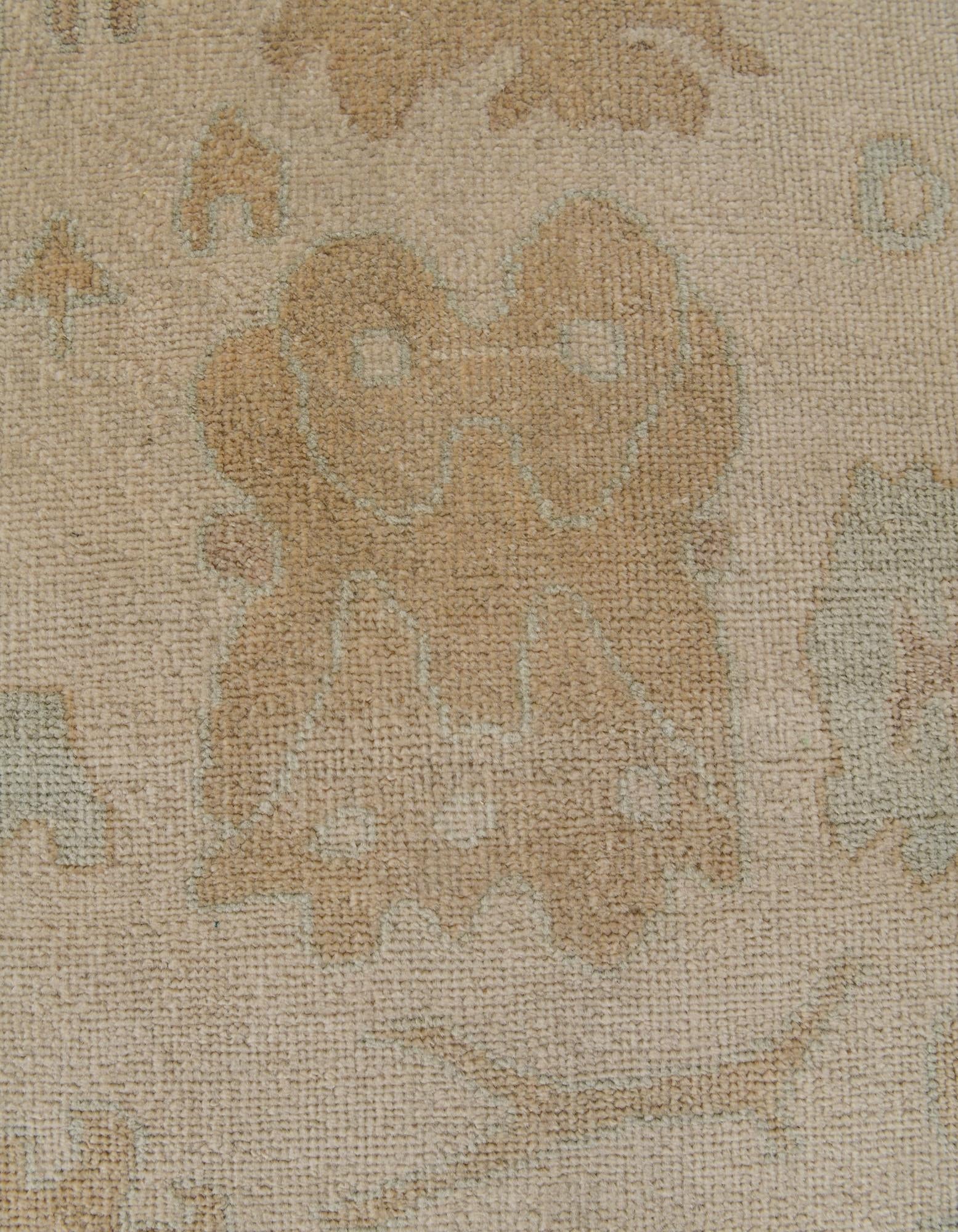 2' 8 x 11' 8 Hand Knotted Oushak Wool Runner Rug