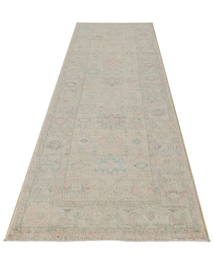2' 8 x 9' 10 Hand Knotted Oushak Wool Runner Rug