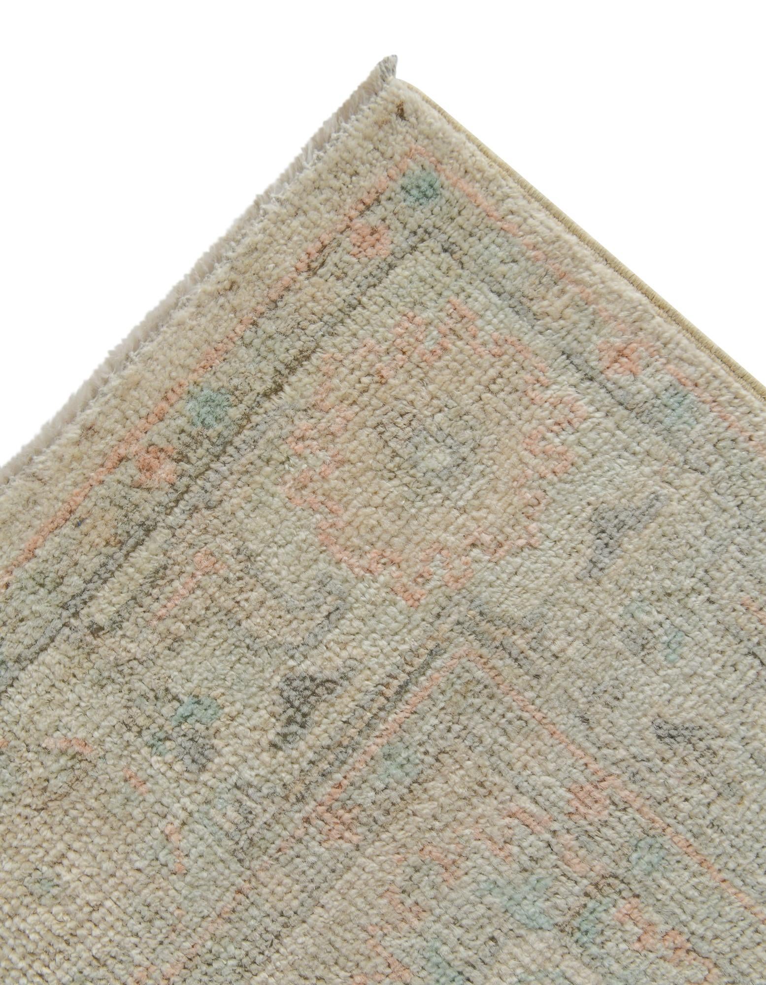 2' 8 x 9' 10 Hand Knotted Oushak Wool Runner Rug