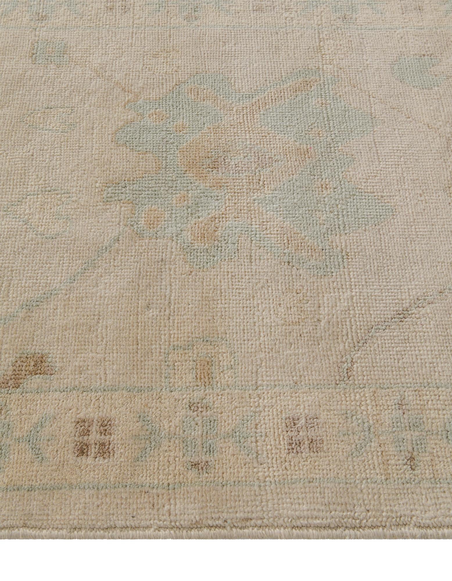 2' 9 x 9' 10 Hand Knotted Oushak Wool Runner Rug