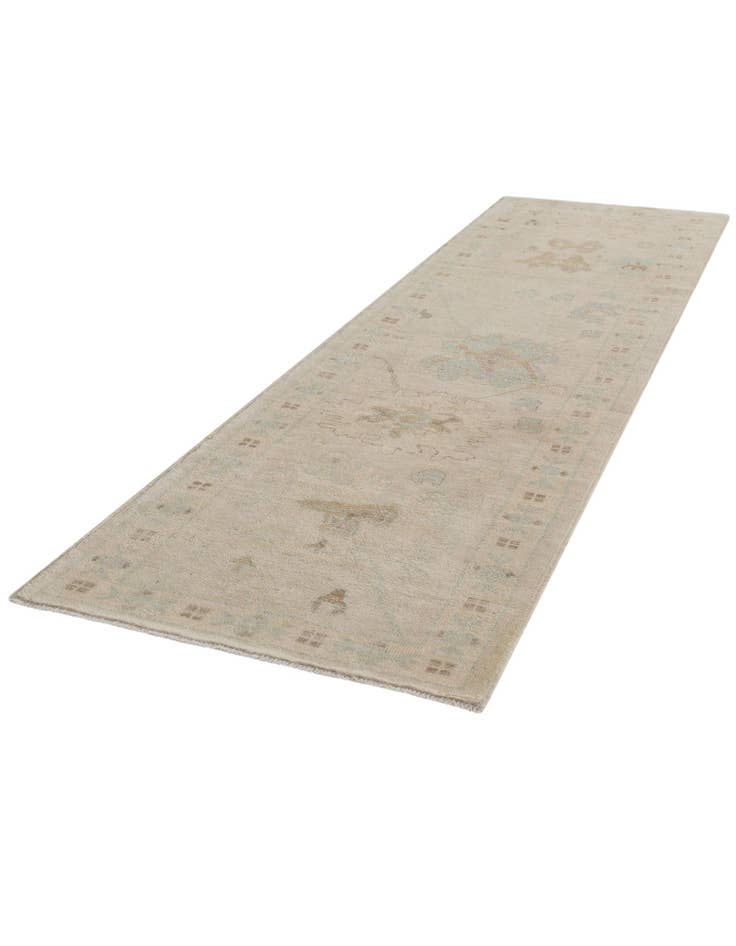 Detail image of 2' 9 x 9' 10 Hand Knotted Oushak Wool Runner Rug