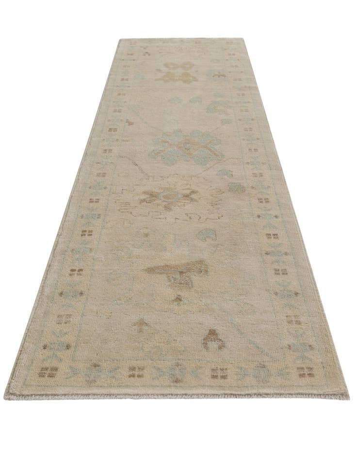 Detail image of 2' 9 x 9' 10 Hand Knotted Oushak Wool Runner Rug