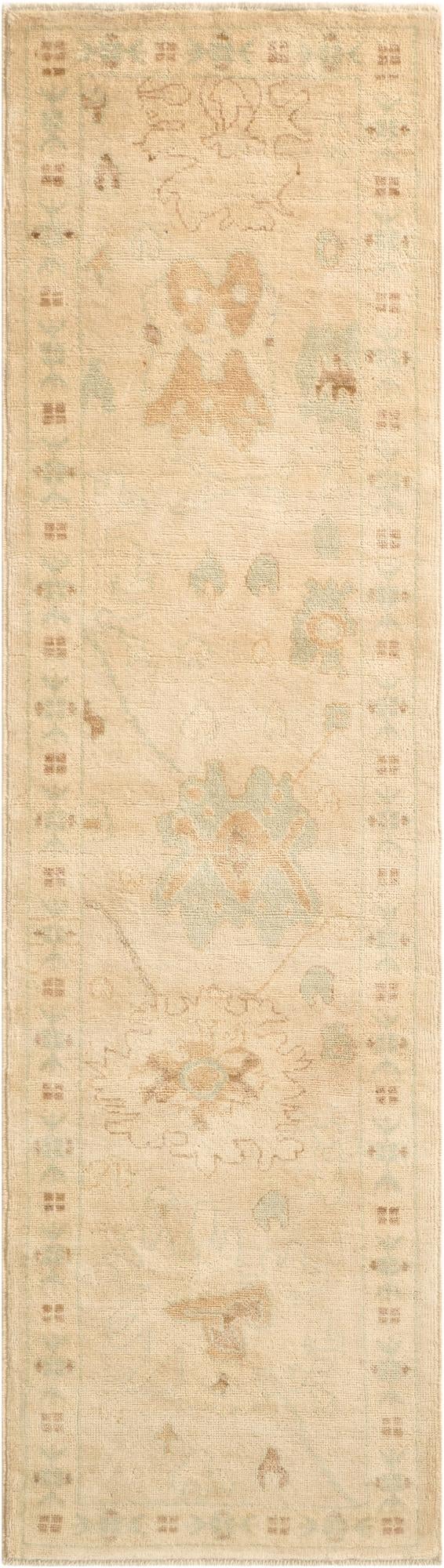 2' 9 x 9' 10  Hand Knotted Oushak Wool Runner Rug