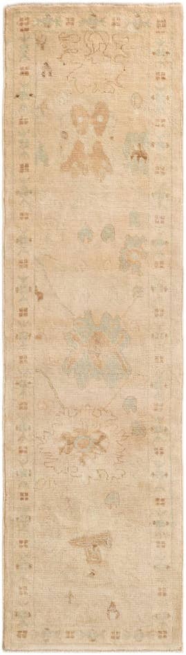 Detail image of 2' 9 x 9' 10 Hand Knotted Oushak Wool Runner Rug