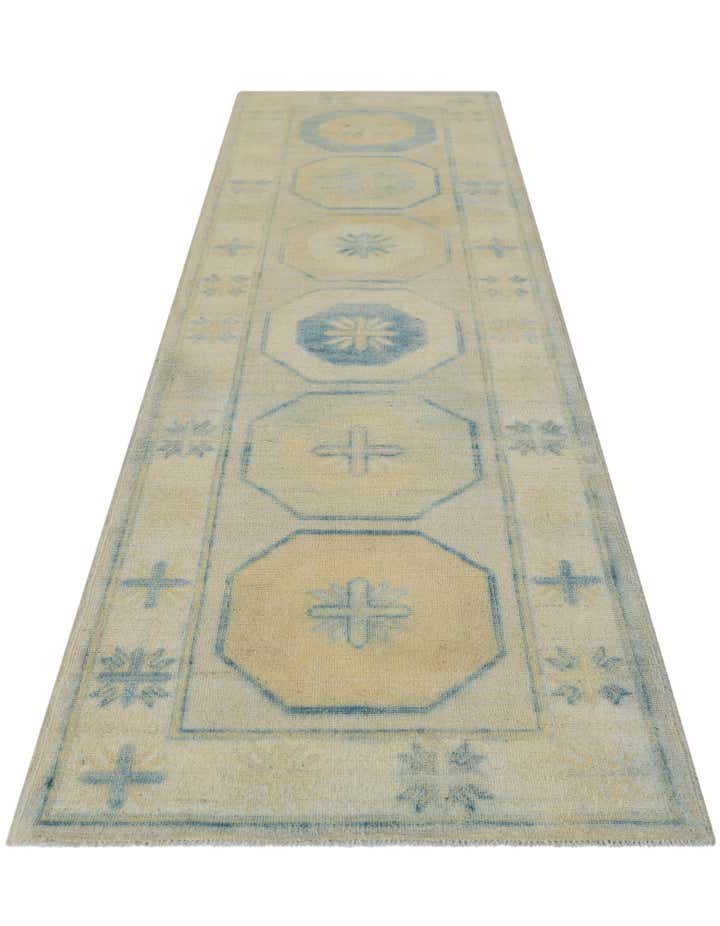 2' 11 x 10' 1 Hand Knotted Oushak Wool Runner Rug