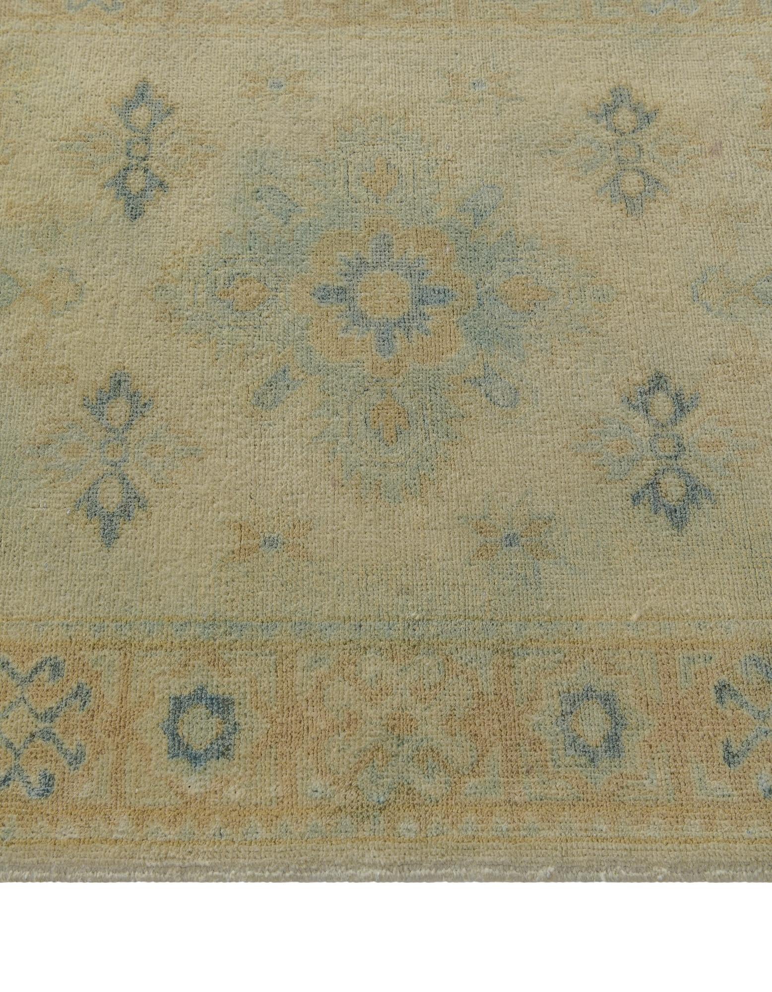 2' 9 x 9' 8 Hand Knotted Oushak Wool Runner Rug