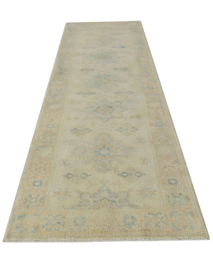 2' 9 x 9' 8 Hand Knotted Oushak Wool Runner Rug