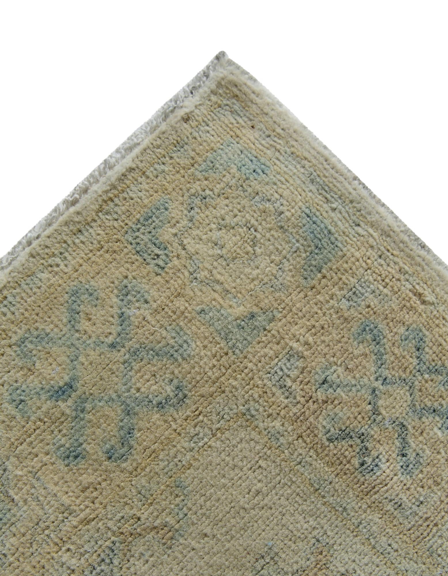 2' 9 x 9' 8 Hand Knotted Oushak Wool Runner Rug