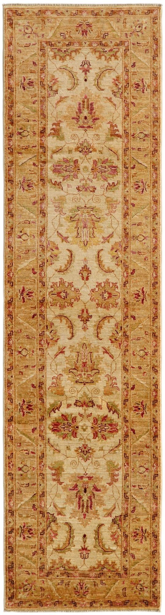 2' 7 x 9' 10 Hand Knotted Pershawar Ziegler Runner Rug