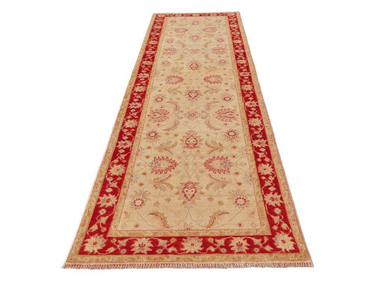 Detail image of 2' 8 x 9' 10 Hand Knotted Pershawar Ziegler Runner Rug