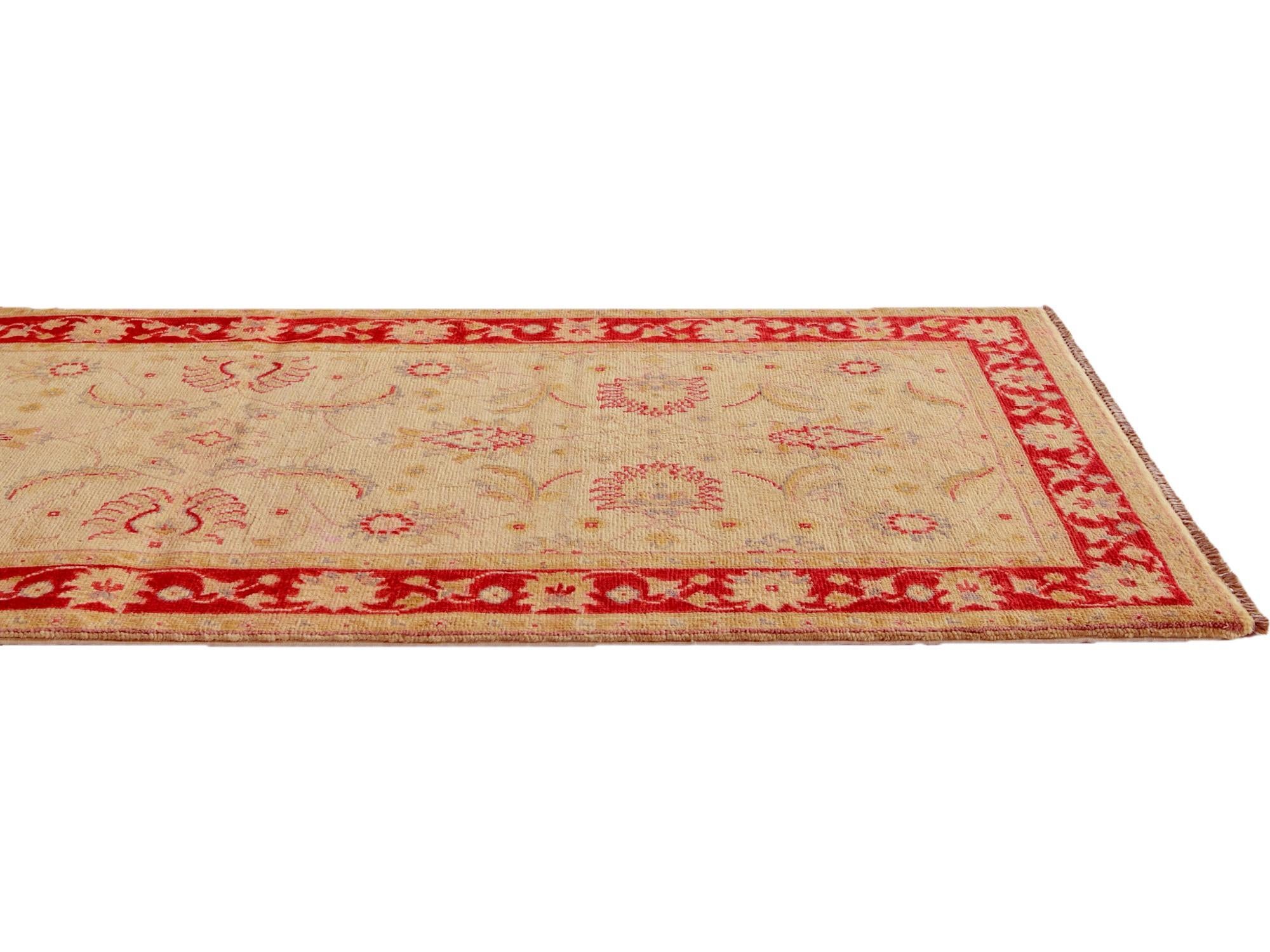 2' 8 x 9' 10 Hand Knotted Pershawar Ziegler Runner Rug