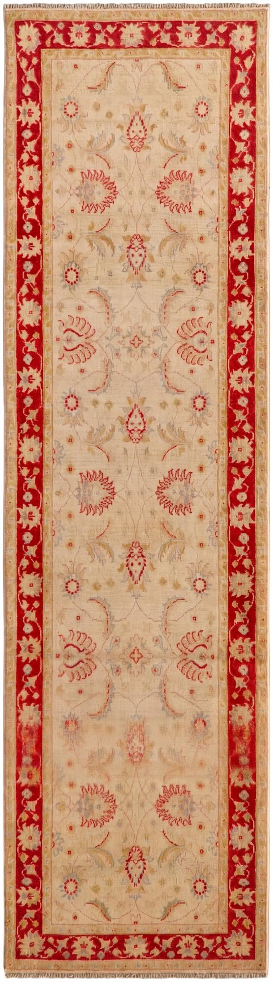 2' 8 x 9' 10 Hand Knotted Pershawar Ziegler Runner Rug