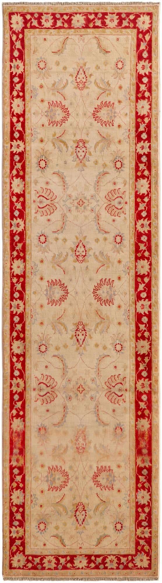 2' 8 x 9' 10 Hand Knotted Pershawar Ziegler Runner Rug