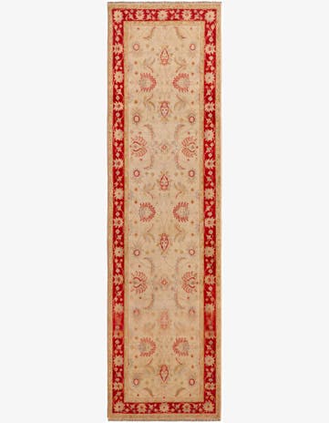 2' 8 x 9' 10 Hand Knotted Pershawar Ziegler Runner Rug