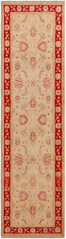 2' 8 x 9' 10 Hand Knotted Pershawar Ziegler Runner Rug
