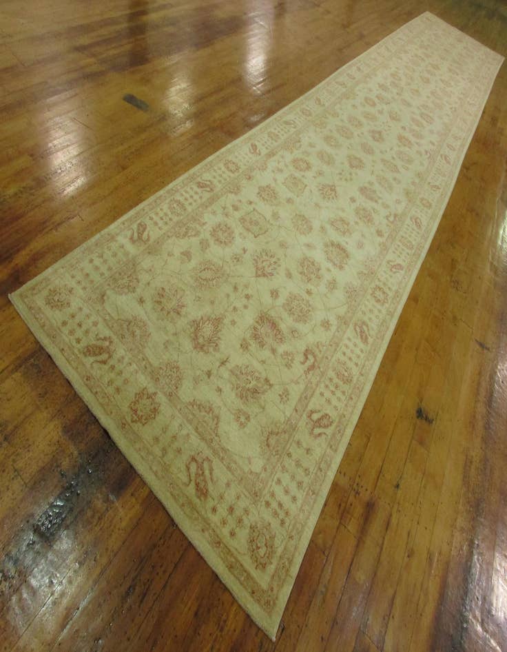 Detail image of 5' 3 x 29' 1  Hand Knotted Peshawar Ziegler Oriental Runner Rug