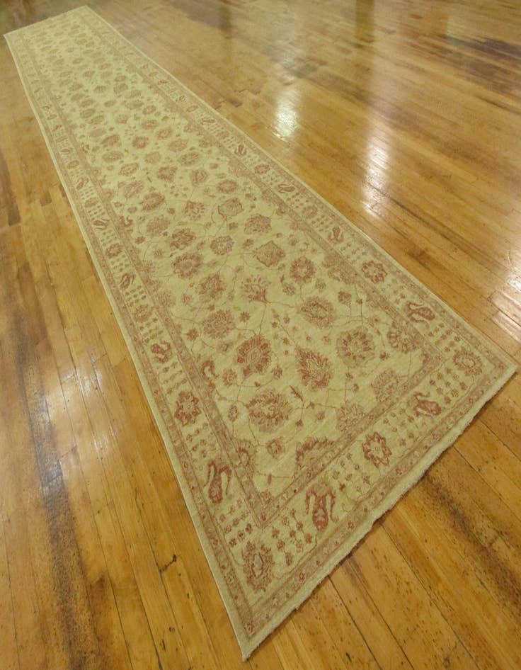 Detail image of 5' 3 x 29' 1  Hand Knotted Peshawar Ziegler Oriental Runner Rug