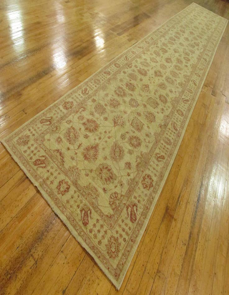 Detail image of 5' 3 x 29' 1  Hand Knotted Peshawar Ziegler Oriental Runner Rug