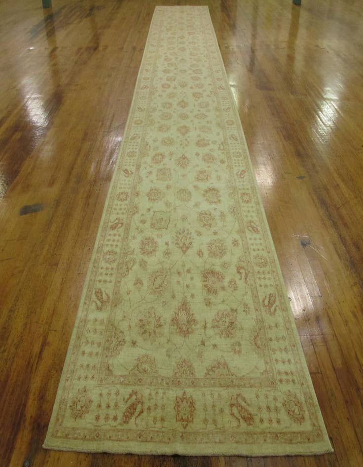 Detail image of 5' 3 x 29' 1  Hand Knotted Peshawar Ziegler Oriental Runner Rug