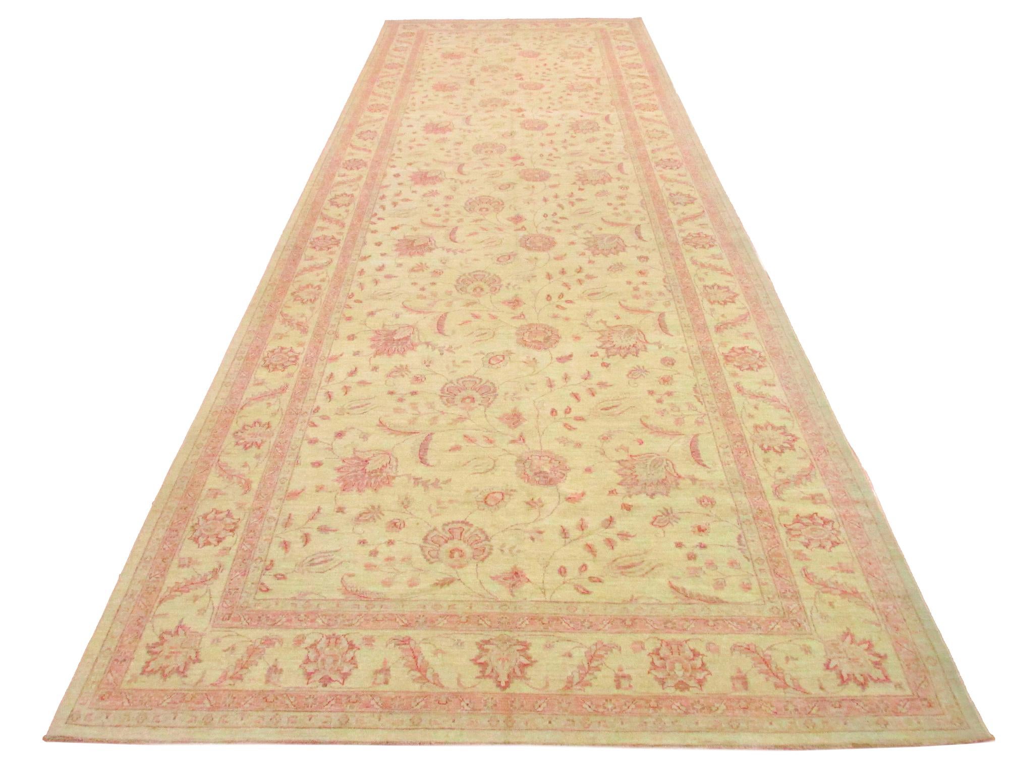 7' 4 x 21' 7 Hand Knotted Peshawar Ziegler Oriental Runner Rug