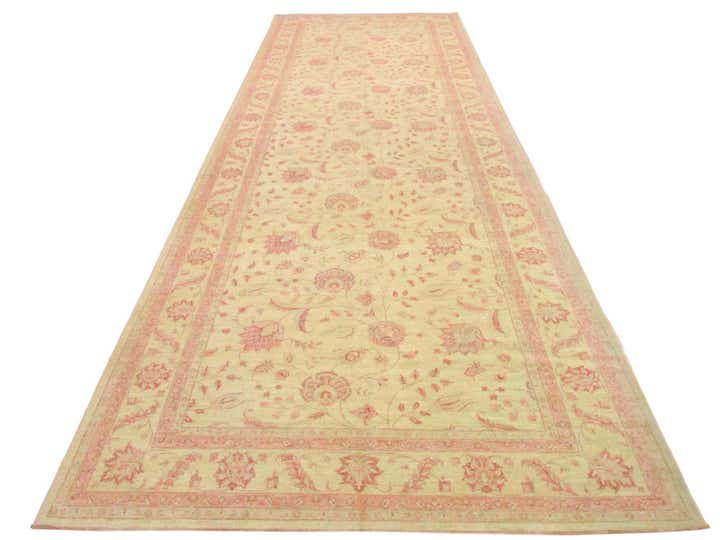 7' 4 x 21' 7 Hand Knotted Peshawar Ziegler Oriental Runner Rug