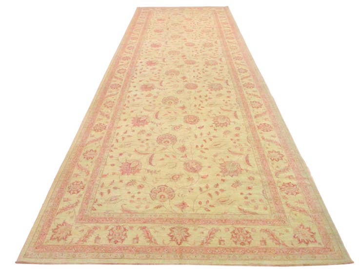 Detail image of 7' 4 x 21' 7 Hand Knotted Peshawar Ziegler Oriental Runner Rug