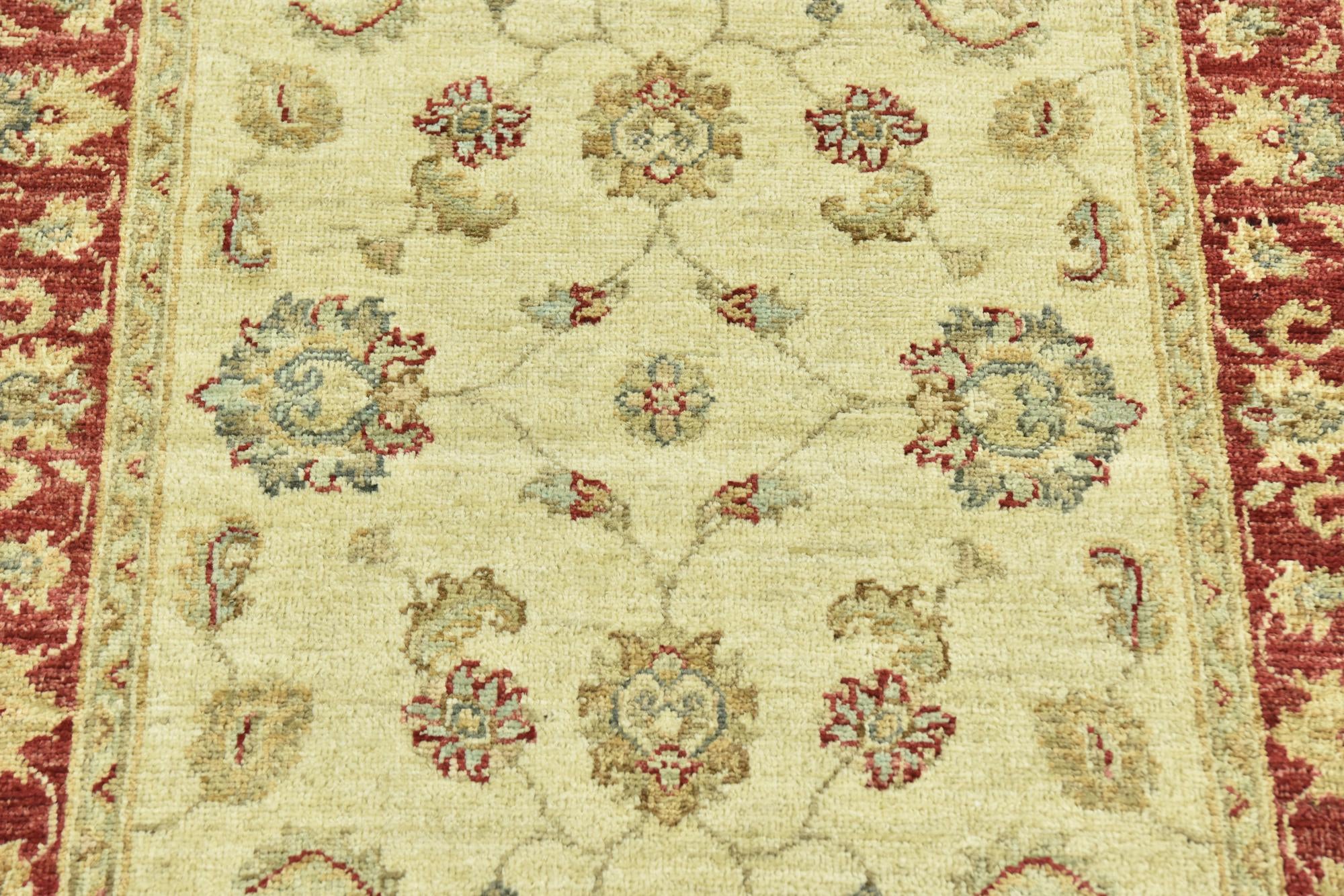 2' 6 x 9' 7 Hand Knotted Peshawar Ziegler Runner Rug