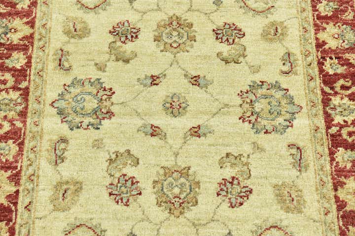 2' 6 x 9' 7 Hand Knotted Peshawar Ziegler Runner Rug